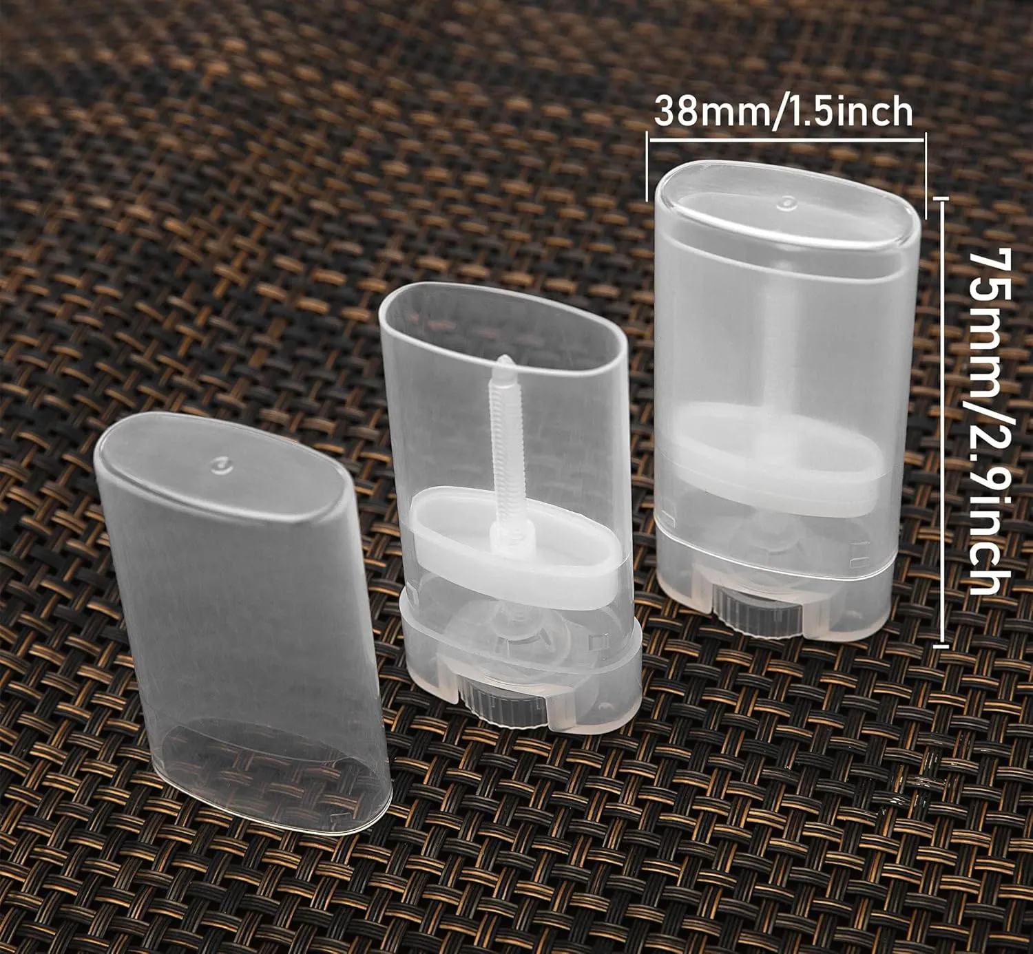 100PCS 15ML Transparent Empty Oval Deodorant Lip Lipstick Balm Tubes Containers for DIY Homemade Crayon Chapstick Holder