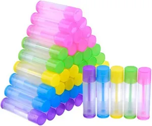 100Pcs Lip Balm Tubes Clear Empty Lipstick Containers Colors for DIY Lip Balm Convenient for Body Butters and Healing