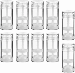 10 PCS 30ml Round Empty Deodorant Containers Bottom-fill Clear Lip Balm Tubes Deodorant Stick Plastic Refillable 1 Oz Deodorant Bottle Holder DIY Lipstick Crayon Chapstick (RoundTubes001)