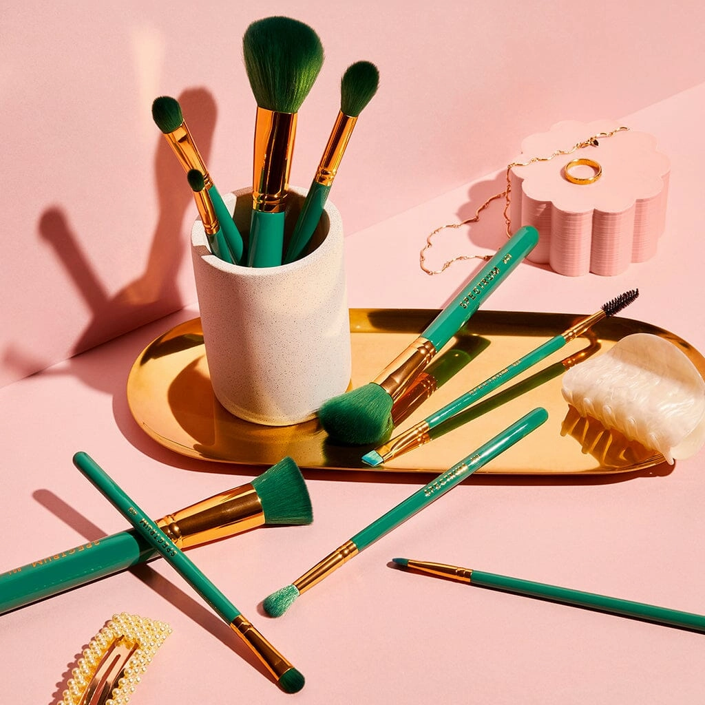 10 Piece Malachite Makeup Brush Set
