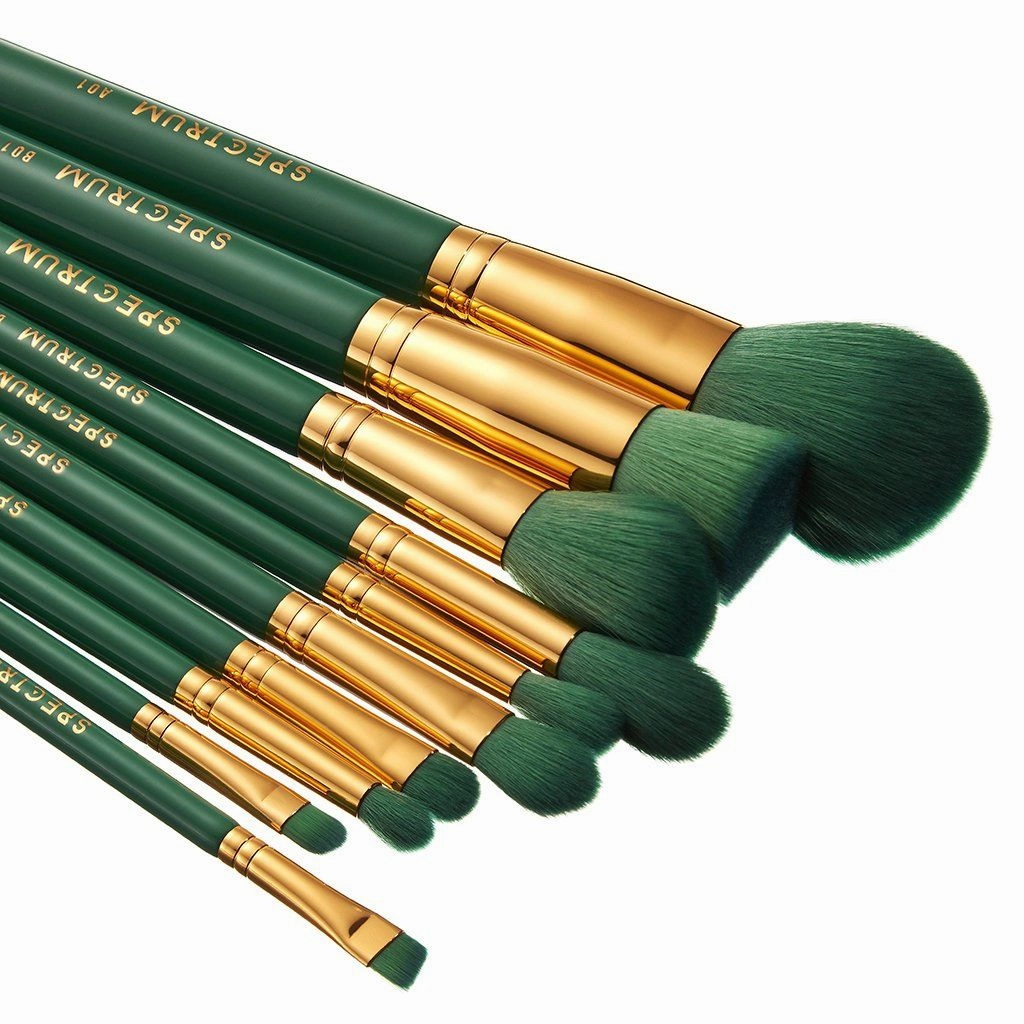 10 Piece Malachite Makeup Brush Set