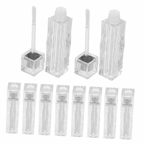 10pcs Crystal Clear Lip Gloss Tubes Refillable Empty Containers with Wave Design for DIY Makeup for Travel and Daily Use Lipstick Bottles