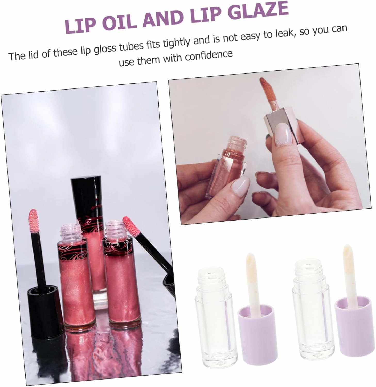 14pcs Clear Lip Gloss Tubes with Wands Refillable Plastic Containers for Lip Balm Portable and Lightweight for Makeup Bag for and Personal Use