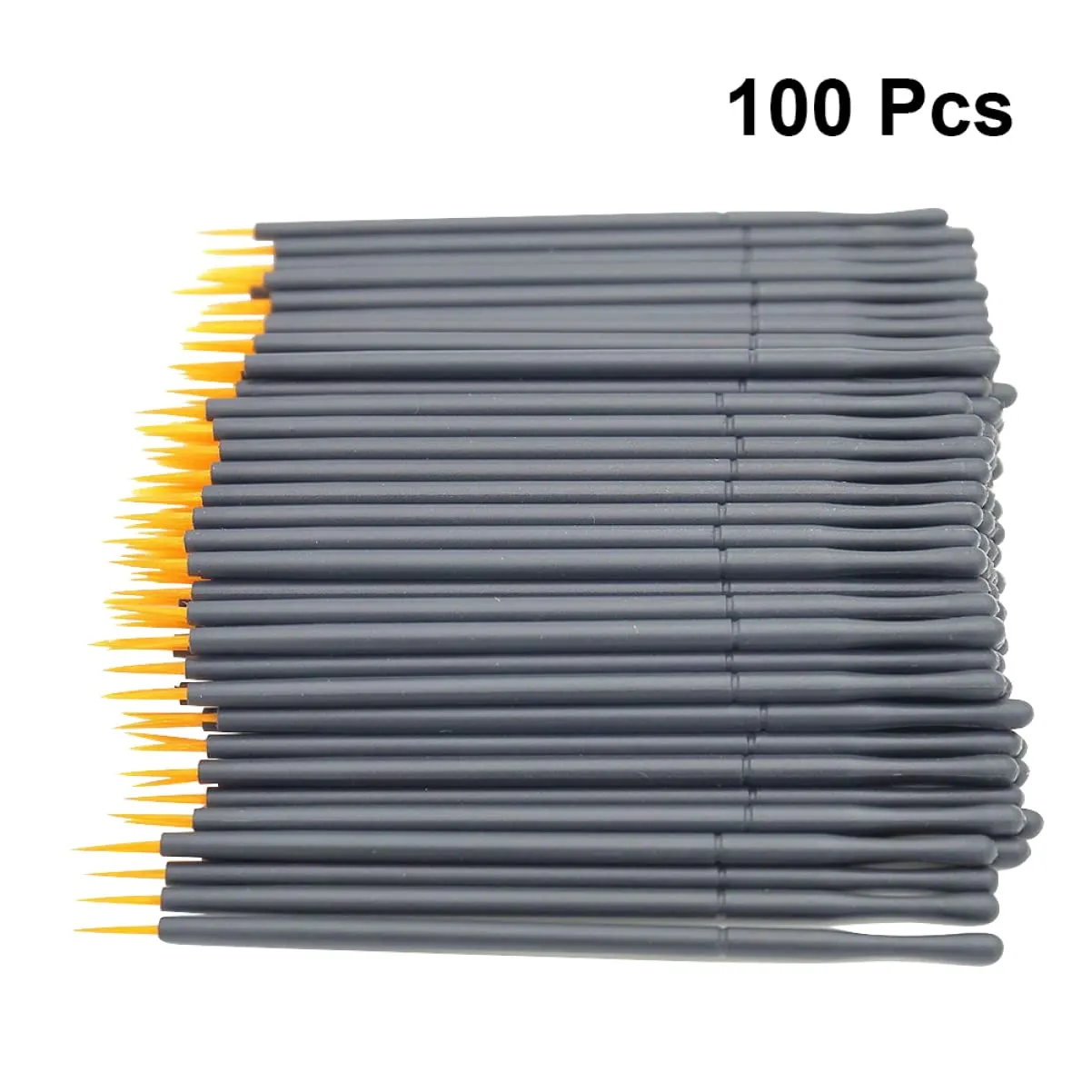 200pcs Disposable Eyeliner Lipstick Applicators Black and Orange Handles Precision Applicators for Liquid Eyeliner Lip Gloss and Eye Makeup for Professional and Home Use