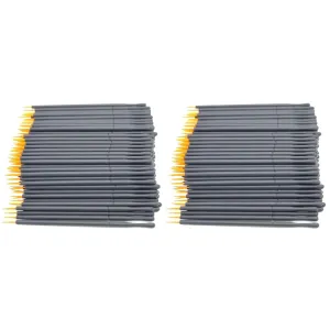 200pcs Disposable Eyeliner Lipstick Applicators Black and Orange Handles Precision Applicators for Liquid Eyeliner Lip Gloss and Eye Makeup for Professional and Home Use