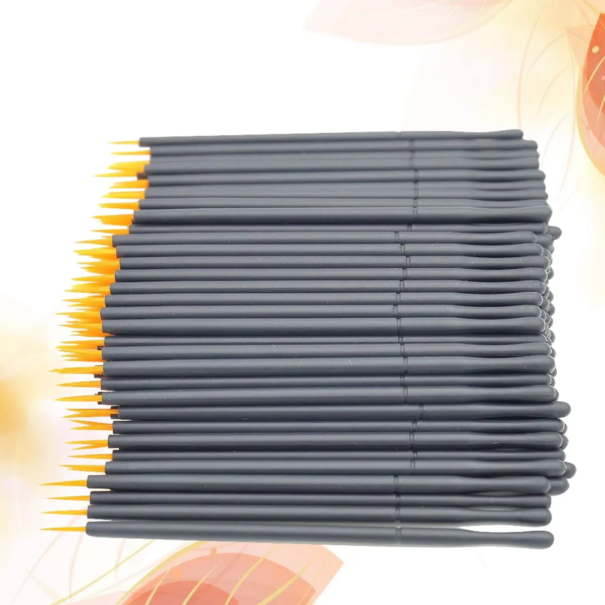 200pcs Disposable Eyeliner Lipstick Applicators Black and Orange Handles Precision Applicators for Liquid Eyeliner Lip Gloss and Eye Makeup for Professional and Home Use