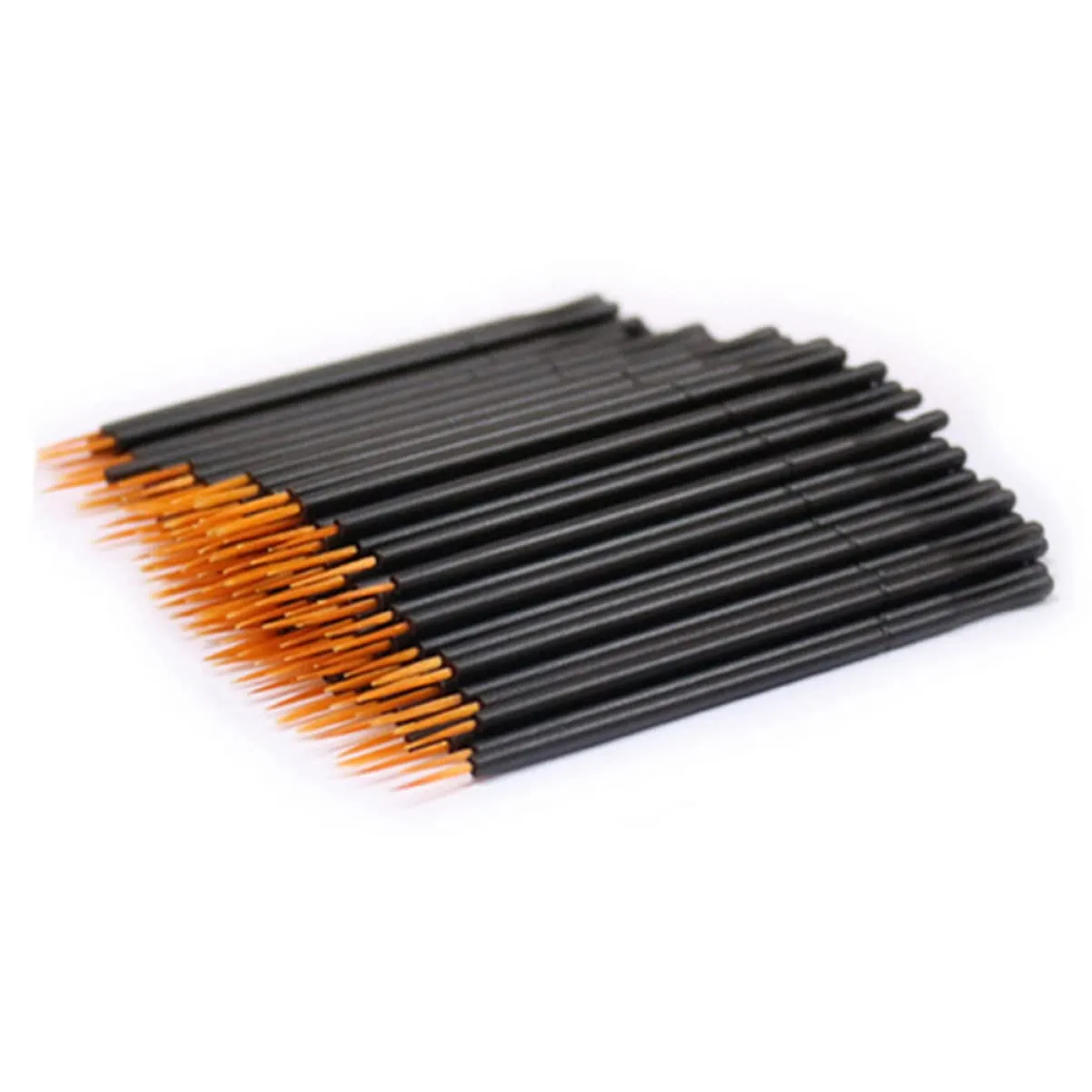 200pcs Disposable Eyeliner Lipstick Applicators Black and Orange Handles Precision Applicators for Liquid Eyeliner Lip Gloss and Eye Makeup for Professional and Home Use