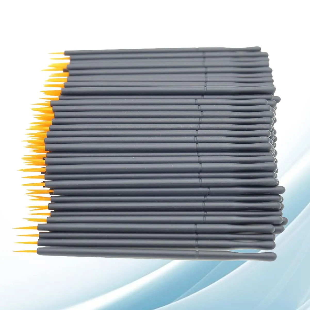 200pcs Disposable Eyeliner Lipstick Applicators Black and Orange Handles Precision Applicators for Liquid Eyeliner Lip Gloss and Eye Makeup for Professional and Home Use