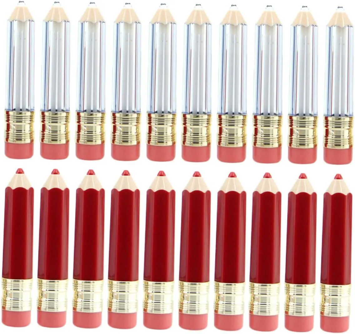 20Pcs Pencil Shape Empty Lip Gloss Tubes Refillable Lip Balm Containers for DIY Lip Gloss for Travel Daily Use for Beginners Making