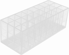 24 Slot Acrylic Lipstick Organizer - 8.3X3.5 Clear Compact Lip Gloss Perfume Sample Mascara Holder - Lipstick Storage Box Makeup Display Lip Gloss Cosmetic Rack