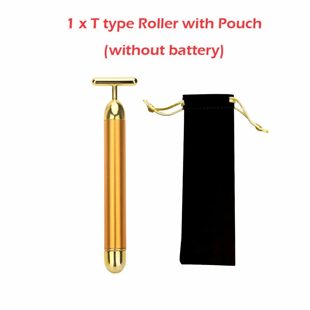 24K Gold Roller Vibrating Facial Massager