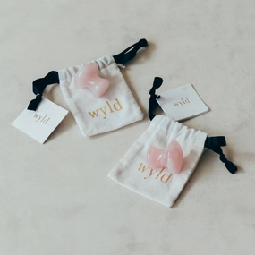 2 Mushroom Rose Quartz Gua Sha Facial Massage Roller