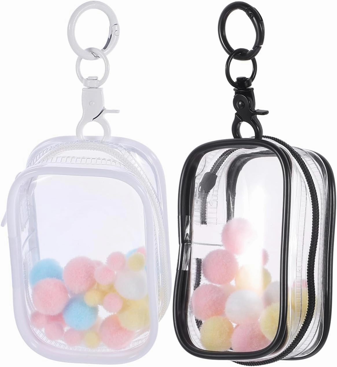 2 Sets three-dimensional storage rack doll bag key chain Toy Display Holder Keychain Clear Figure Doll Display Container artwork Model Case baby bag Clear Figure Doll Bag