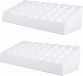 2pcs 36 Acrylic Lip Gloss Holder liquid lipstick holder acrylic lipstick holder clear display stand Make up Shelf Lipstick Display Rack white cosmetic container box