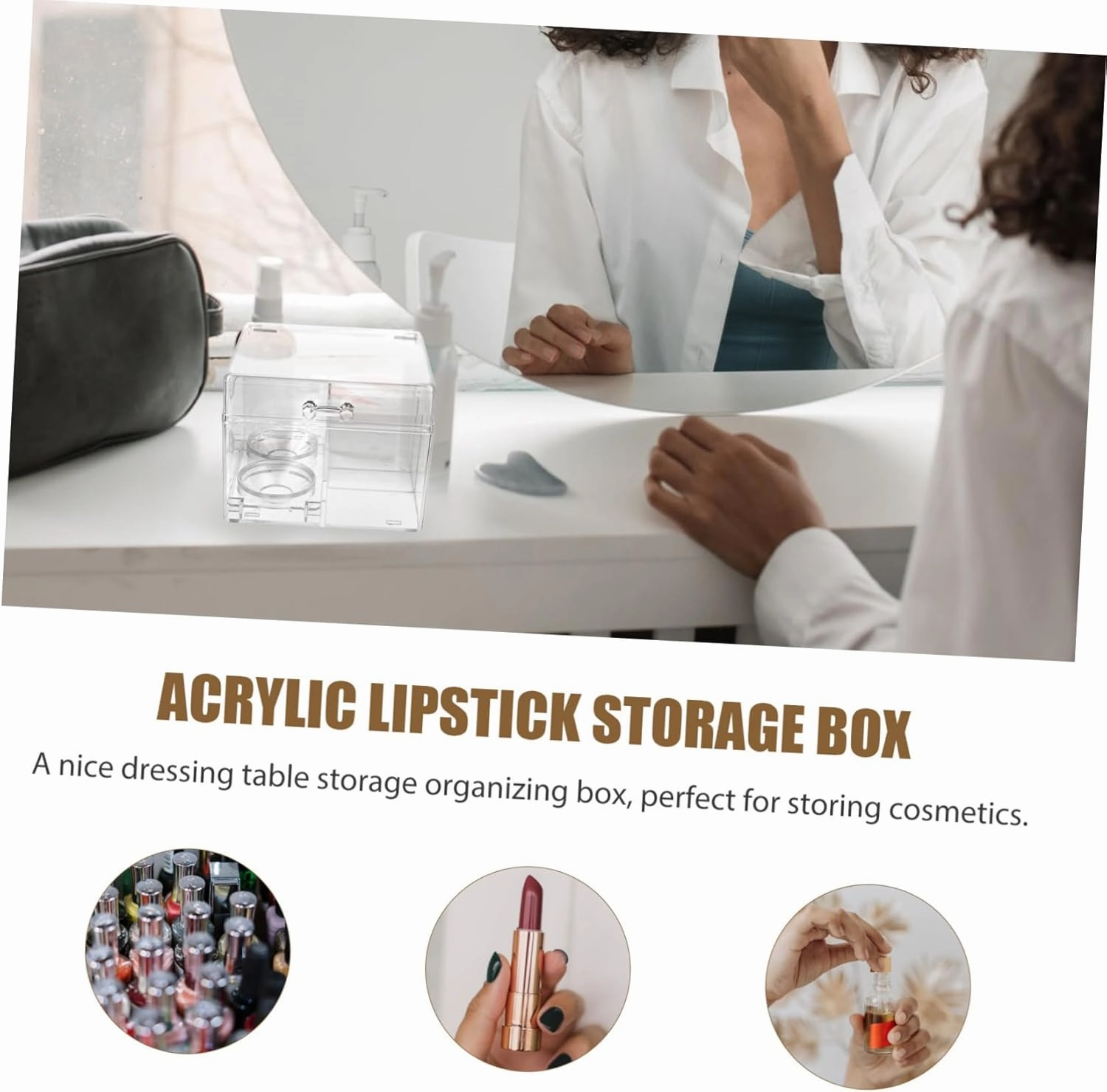 2Pcs Makeup Storage Box Makeup Lip Gloss Clear lipglosses Lipstick Organizer Tower Jewelry Organizer Tray Acrylic Cosmetics Organizer Cosmetic Rack Makeup Cotton Organizer