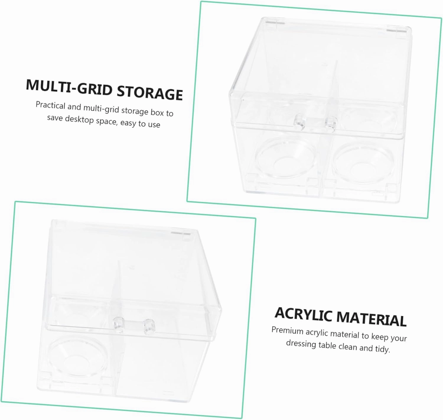 2Pcs makeup storage box makeup lip gloss clear lipglosses lipstick organizer tower jewelry organizer tray Acrylic Cosmetics Organizer Cosmetic rack Makeup Cotton Organizer (As Shown 1 12x10.8cm)
