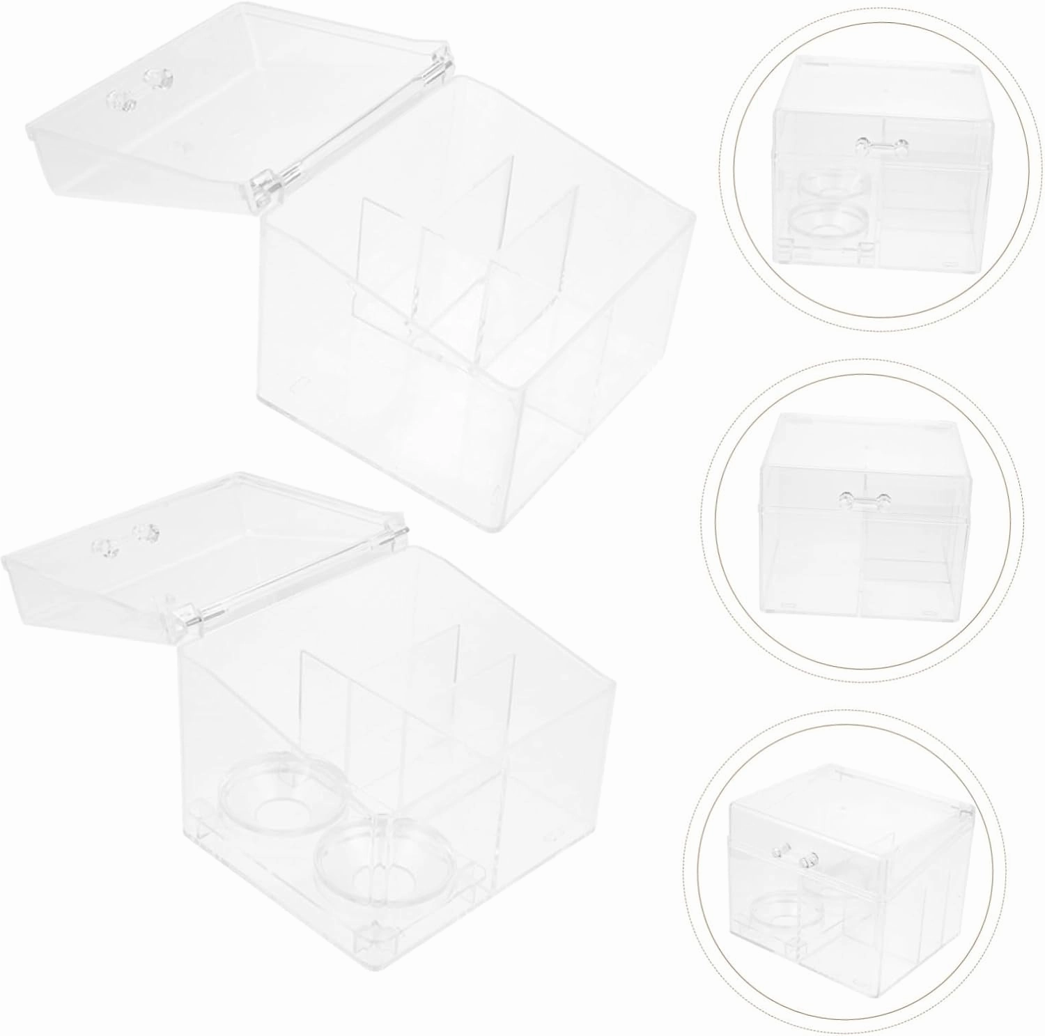 2Pcs Makeup Storage Box Makeup Lip Gloss Clear lipglosses Lipstick Organizer Tower Jewelry Organizer Tray Acrylic Cosmetics Organizer Cosmetic Rack Makeup Cotton Organizer