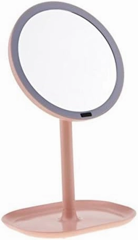 360 Degree Rotatable LED Makeup Mirror with Organizer and Energy Saving Dual Power Supply - Cosmetic Mirror for Daily Beauty Routine