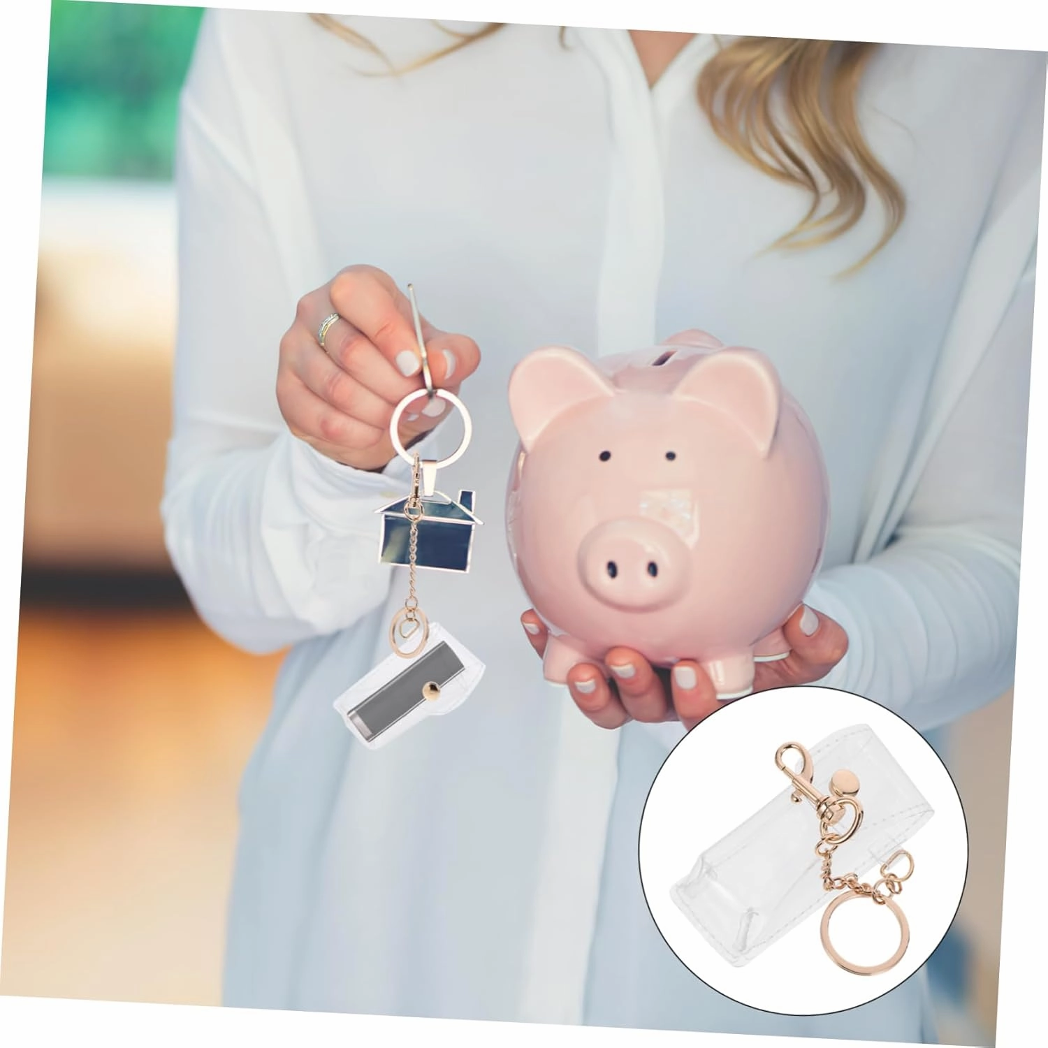 3pcs Lipstick Key Ring Car Key Ring Clear Lipstick Case Car Pendant Lipstick Cover Lipstick Ornament Car Key Holder Lip Gloss Keychain Handbag Hanging Keychain Trend Bag Pendant