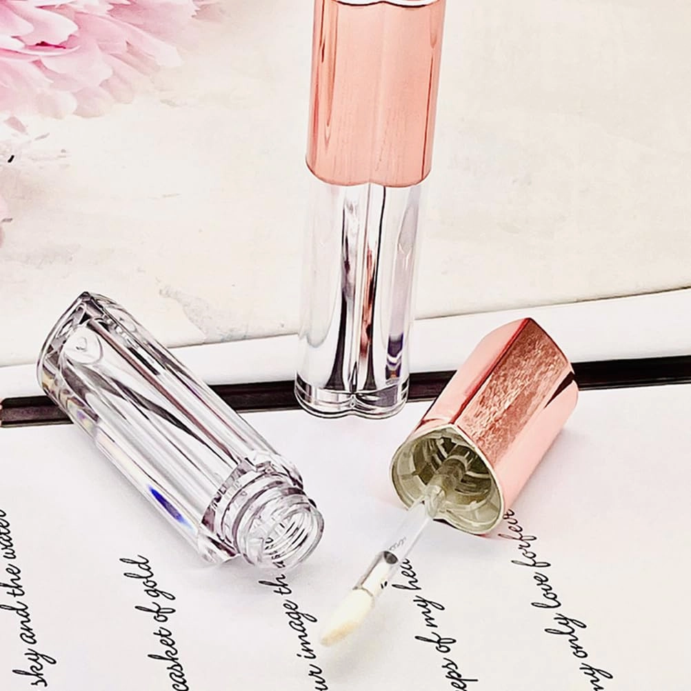 4pcs Empty Lip Gloss Tube Refillable Empty Lip Balm Gloss Containers Travel Bracket Plastic Cosmetic Containers for Women Girls DIY Makeup