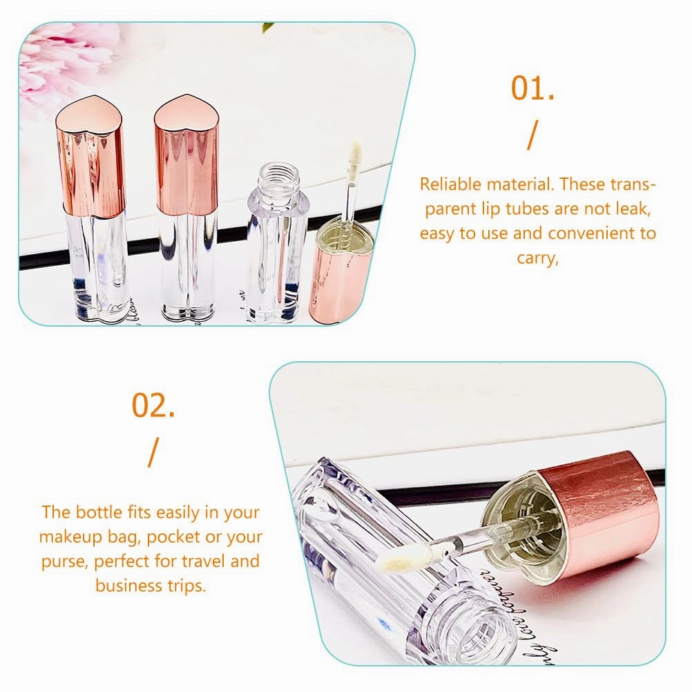 4pcs Empty Lip Gloss Tube Refillable Empty Lip Balm Gloss Containers Travel Bracket Plastic Cosmetic Containers for Women Girls DIY Makeup