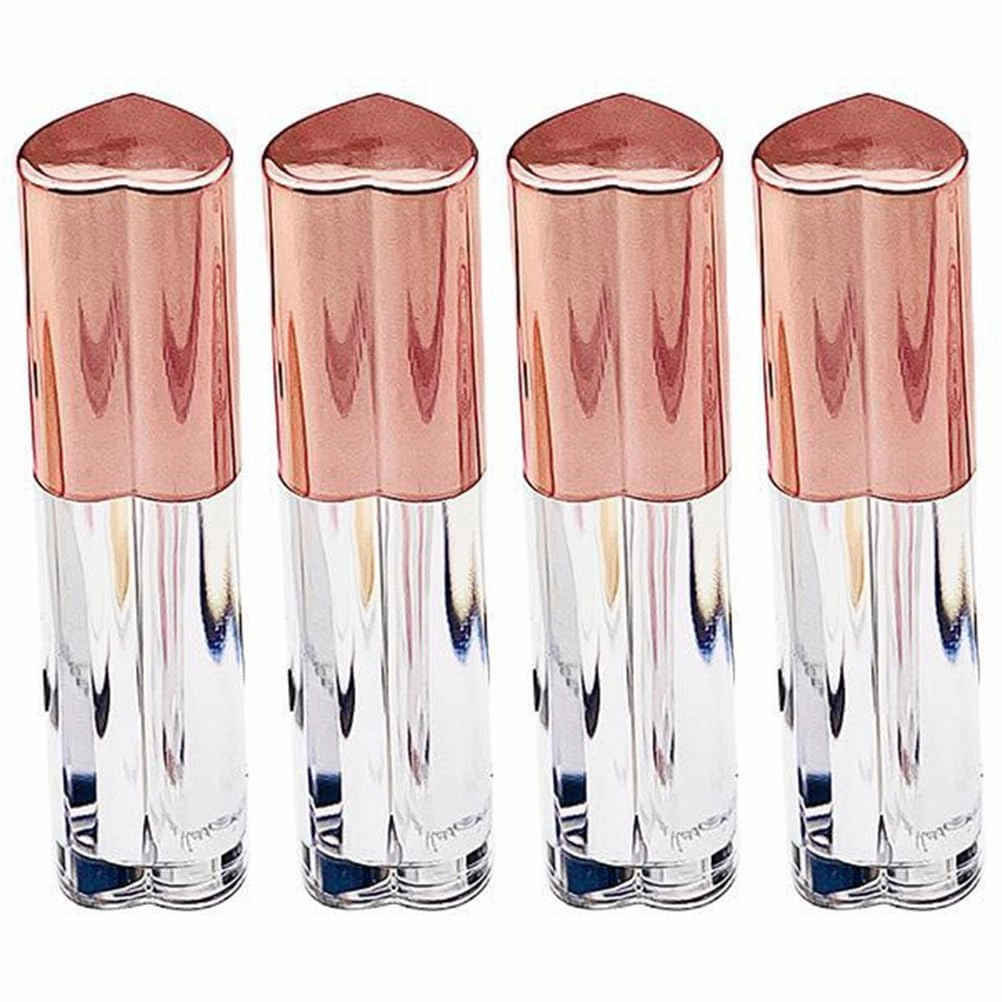 4pcs Empty Lip Gloss Tube Refillable Empty Lip Balm Gloss Containers Travel Bracket Plastic Cosmetic Containers for Women Girls DIY Makeup
