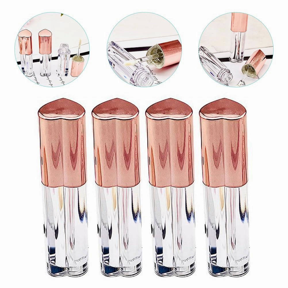 4pcs Empty Lip Gloss Tube Refillable Empty Lip Balm Gloss Containers Travel Bracket Plastic Cosmetic Containers for Women Girls DIY Makeup
