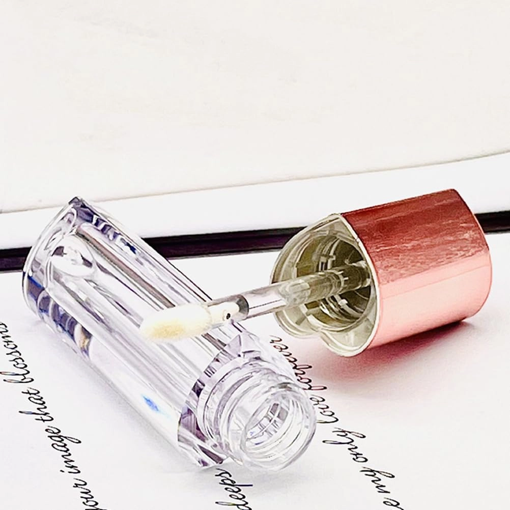 4pcs Empty Lip Gloss Tube Refillable Empty Lip Balm Gloss Containers Travel Bracket Plastic Cosmetic Containers for Women Girls DIY Makeup