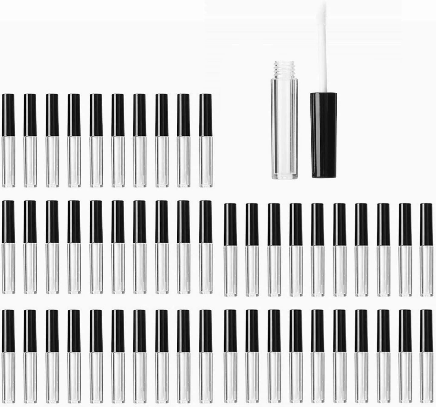 50 pcs 1.3ml Lipstick Tube, Empty Transparent Clear Lip Gloss Tube DIY Small Lipstick Tube Cosmetic Container Empty Lip Gloss Bottle