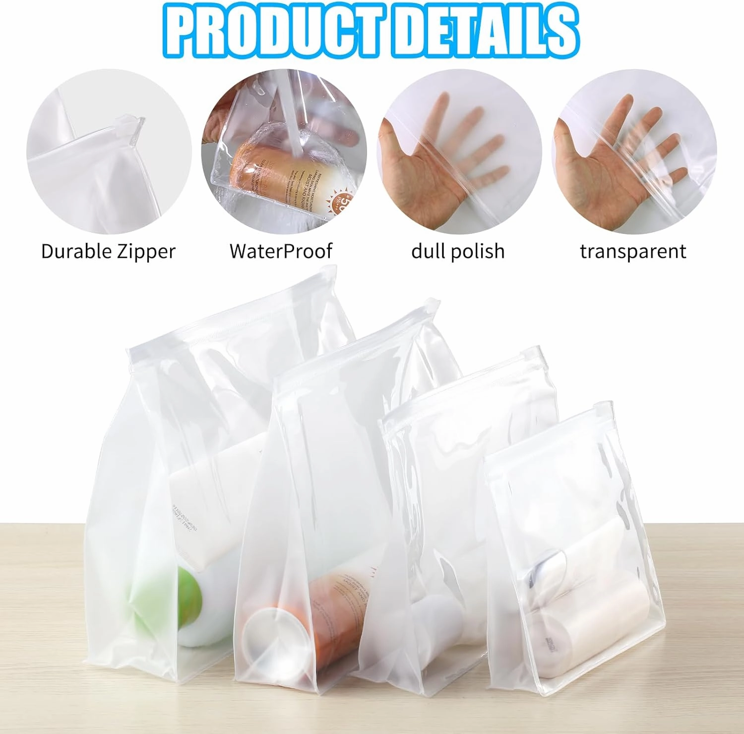 50 PCS Mini Clear Makeup Bag,Small Clear Zipper Pouch Travel Bag for Toiletries Plastic Cosmetic Organizer Waterproof，for Swimsuit Bikini Travel Vacation(5.9 x 5.1 x 1.4 Inch)