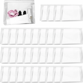 50 PCS Mini Clear Makeup Bag,Small Clear Zipper Pouch Travel Bag for Toiletries Plastic Cosmetic Organizer Waterproof，for Swimsuit Bikini Travel Vacation(8.6 x 6.8 x 2.2 Inch)