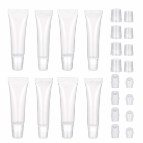 50Pack 10ml Clear Lip Gloss Balm Cosmetic Containers Makeup Subpackage Tube Lip Balm Hoses for Makeup