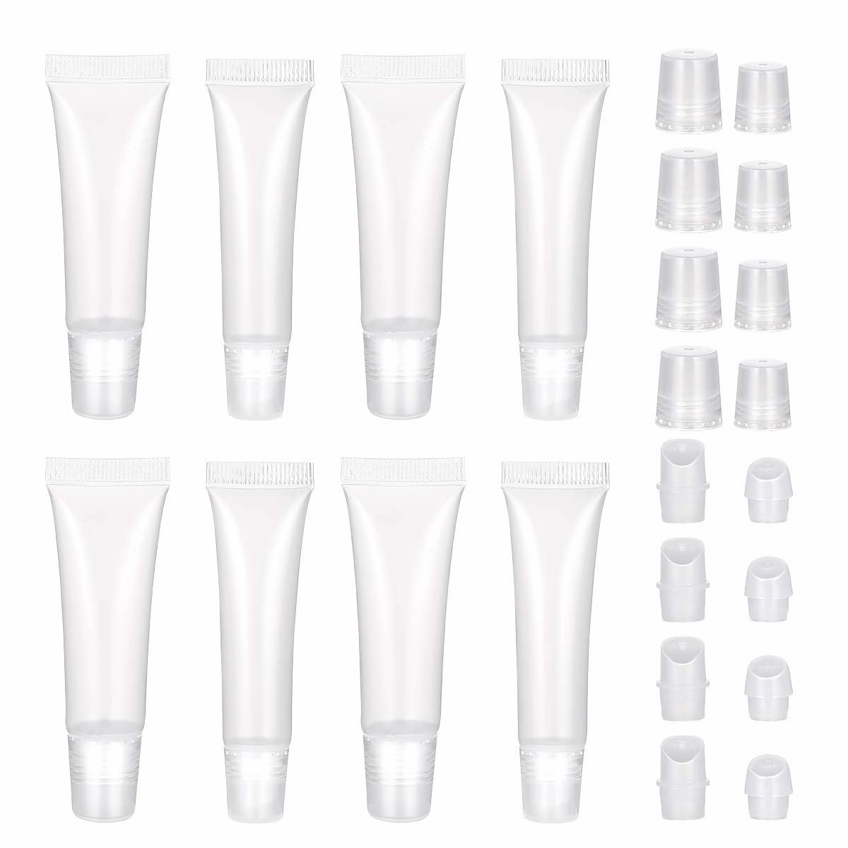 50Pack 10ml Clear Lip Gloss Balm Cosmetic Containers Makeup Subpackage Tube Lip Balm Hoses for Makeup