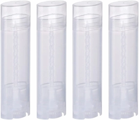 5ml Oval Lip Balm Tubes,100PCS Plastic Clear Empty Oval Oval Deodorant Containers Lip Gloss Container Holder With Caps