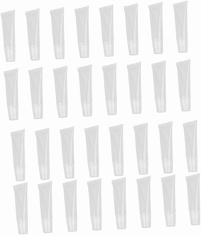60pcs Lip Gloss Tube Clear Lip Gloss Lip Tint Hose Lip Balm Containers Packing Tubes Empty Makeup Container Refillable Tubes Lip Balm Tube Cosmetic White Oblique Mouth