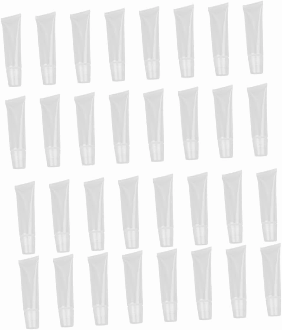 60pcs Lip Gloss Tube Clear Lip Gloss Lip Tint Hose Lip Balm Containers Packing Tubes Empty Makeup Container Refillable Tubes Lip Balm Tube Cosmetic White Oblique Mouth