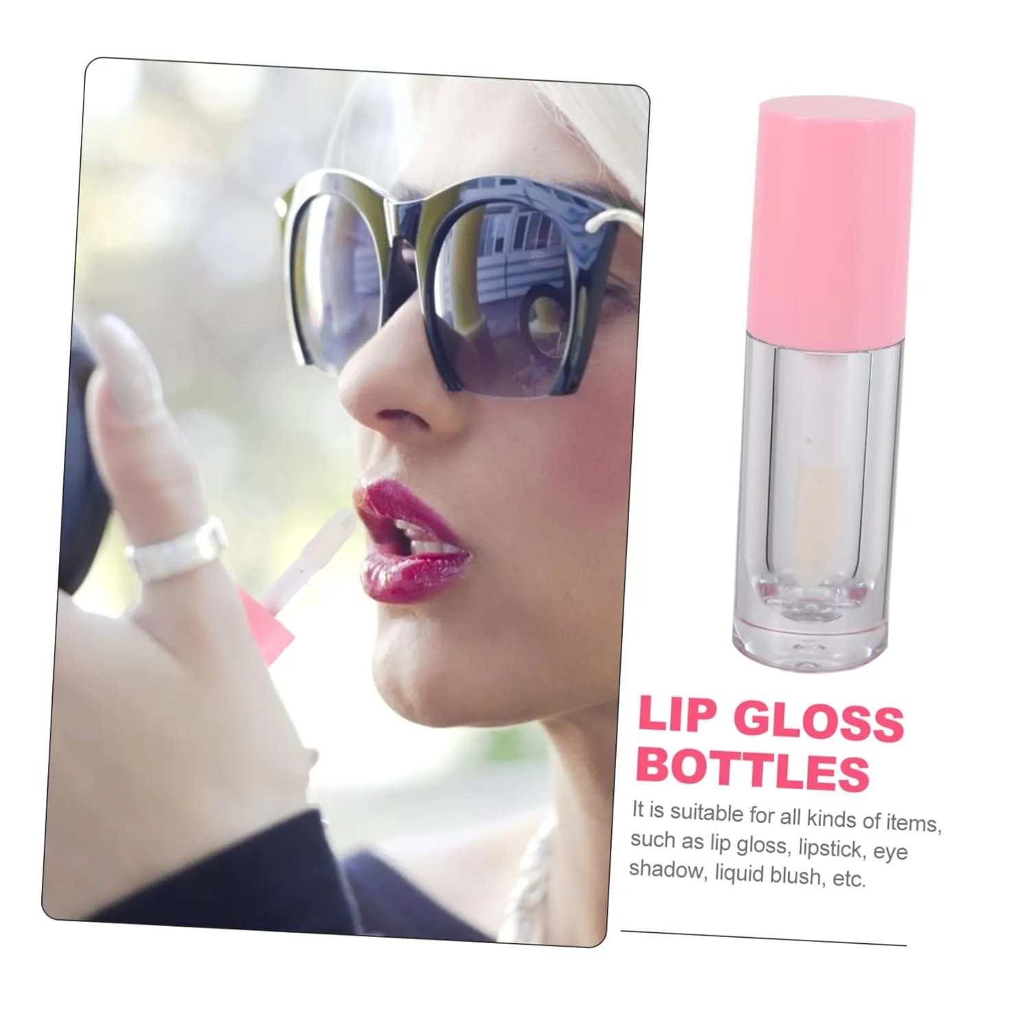 6ml Bottles with Wands 10pcs Empty Lip Gloss Tube Wand for Easy Refill Portable Beauty Product