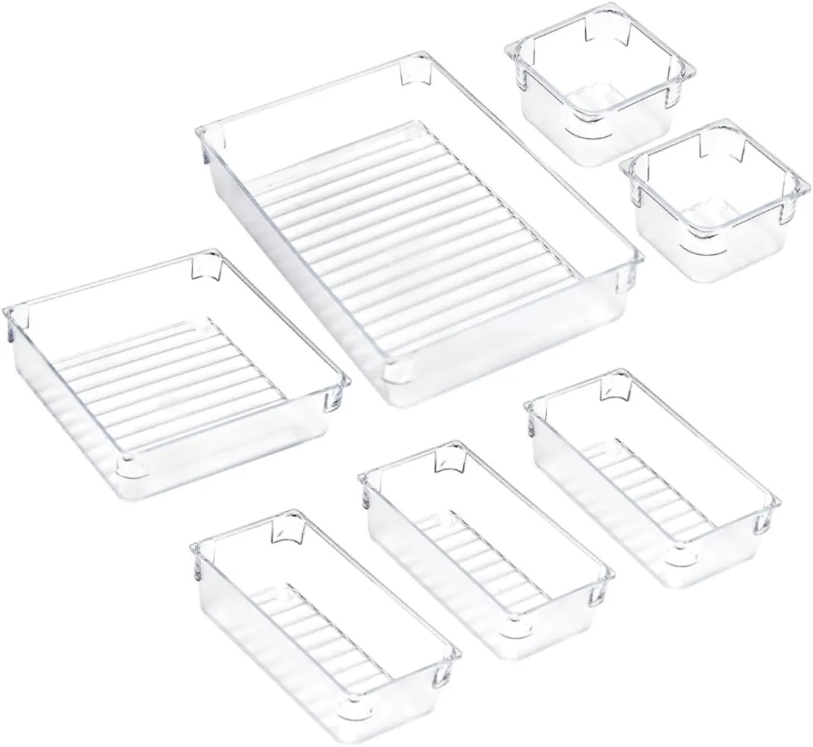 7pcs Transparent Makeup and Jewelry Storage Organizer Versatile Sundries Box for Home and Retail Display Compact and Lightweight Design for Easy Use