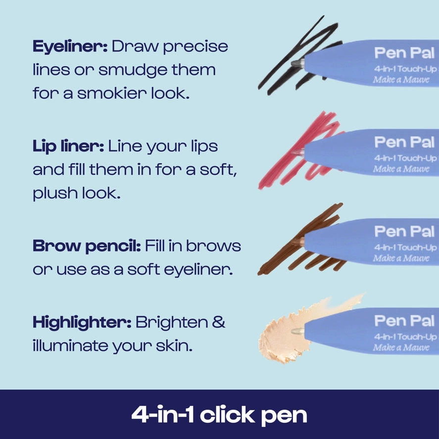 Alleyoop Pen Pal 4-in-1 Eye, Brow, Lip & Highlight Pen - Make A Mauve