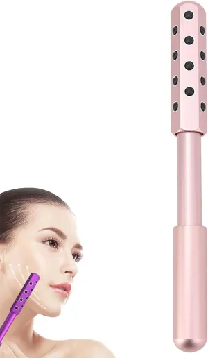 Arrily Face Roller, Arrily Face Wand Roller, Arrily Beauty FaceRoller, Face Massage Roller Arrily, Germanium Stone FaceRoller for Up Lifting and Skin Care, Instant Results (Rose Gold)