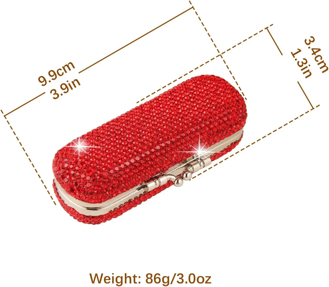AsAlways Shiny Rhinestone Crystal Portable Lipstick Case with Mirror Portable Bling Diamonds Makeup Cosmetic Storage Holder for Travel Ladies Fashion