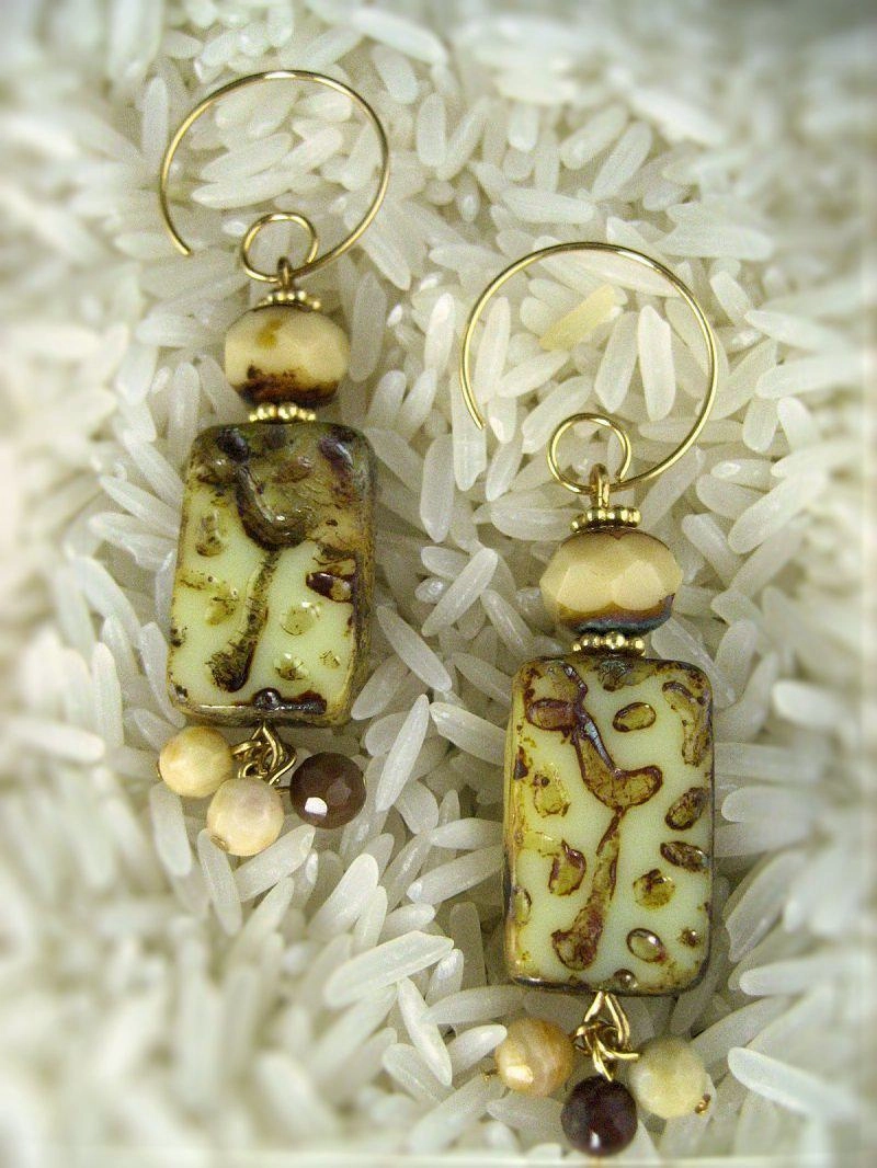 Bamboo Tile Earrings - Pick your color