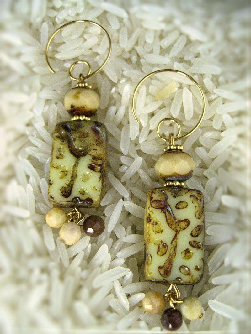 Bamboo Tile Earrings - Pick your color