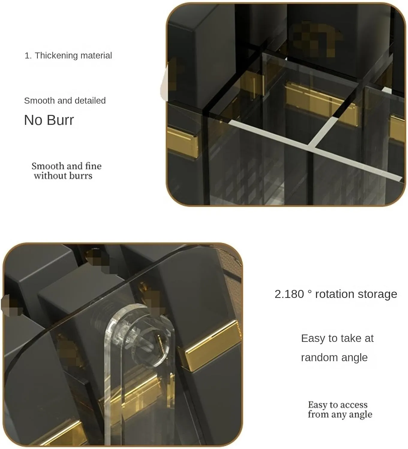 Bathroom Makeup Organizers, Lipstick Holder Stand Multiple Compartments Cosmetic Organizer Box For Makeup Brushes Earrings Organizer for Vanity(Clear)