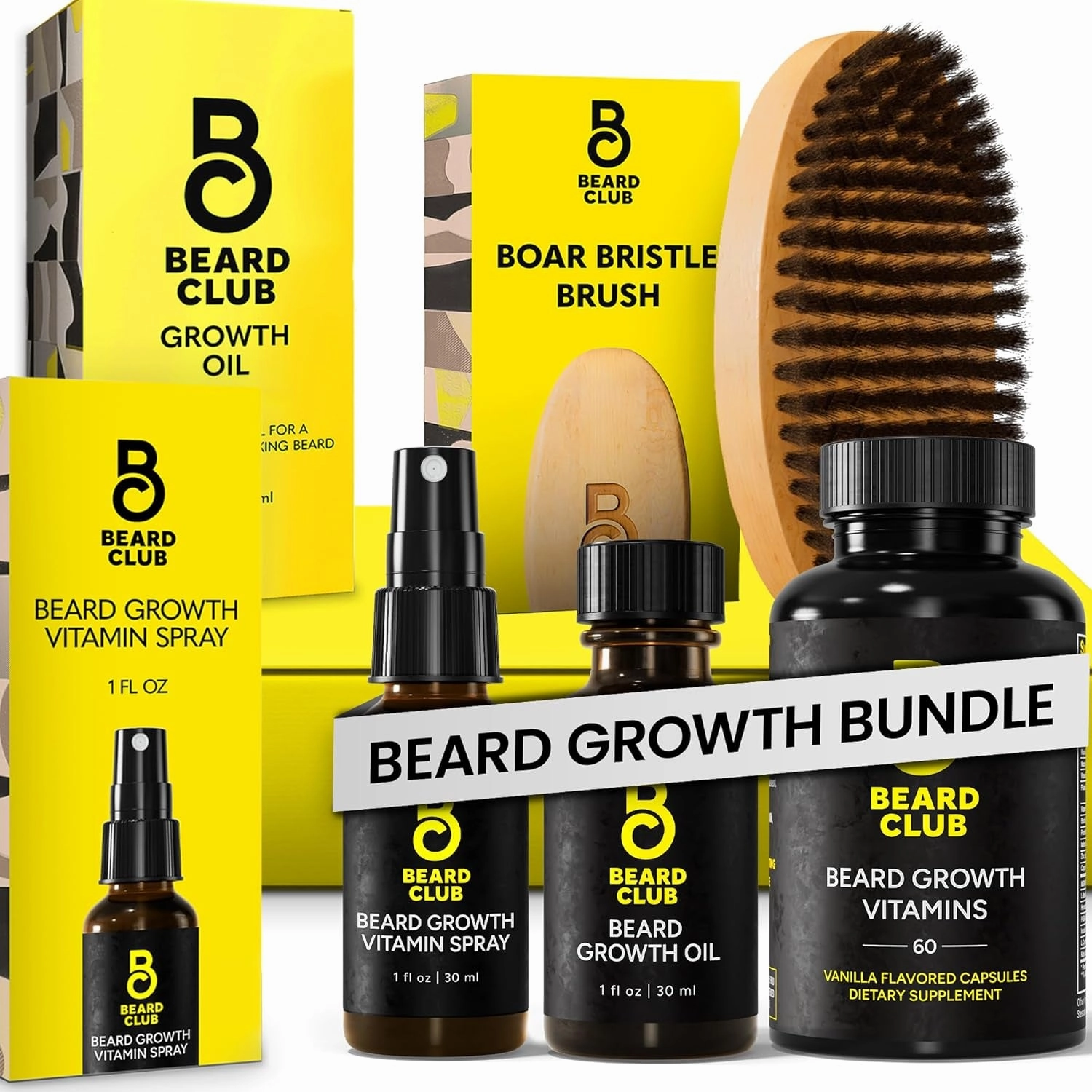 Beard Growth Kit - Derma Roller, Beard Growth Oil, Sandalwood Beard Balm, Beard Comb - Gift Set