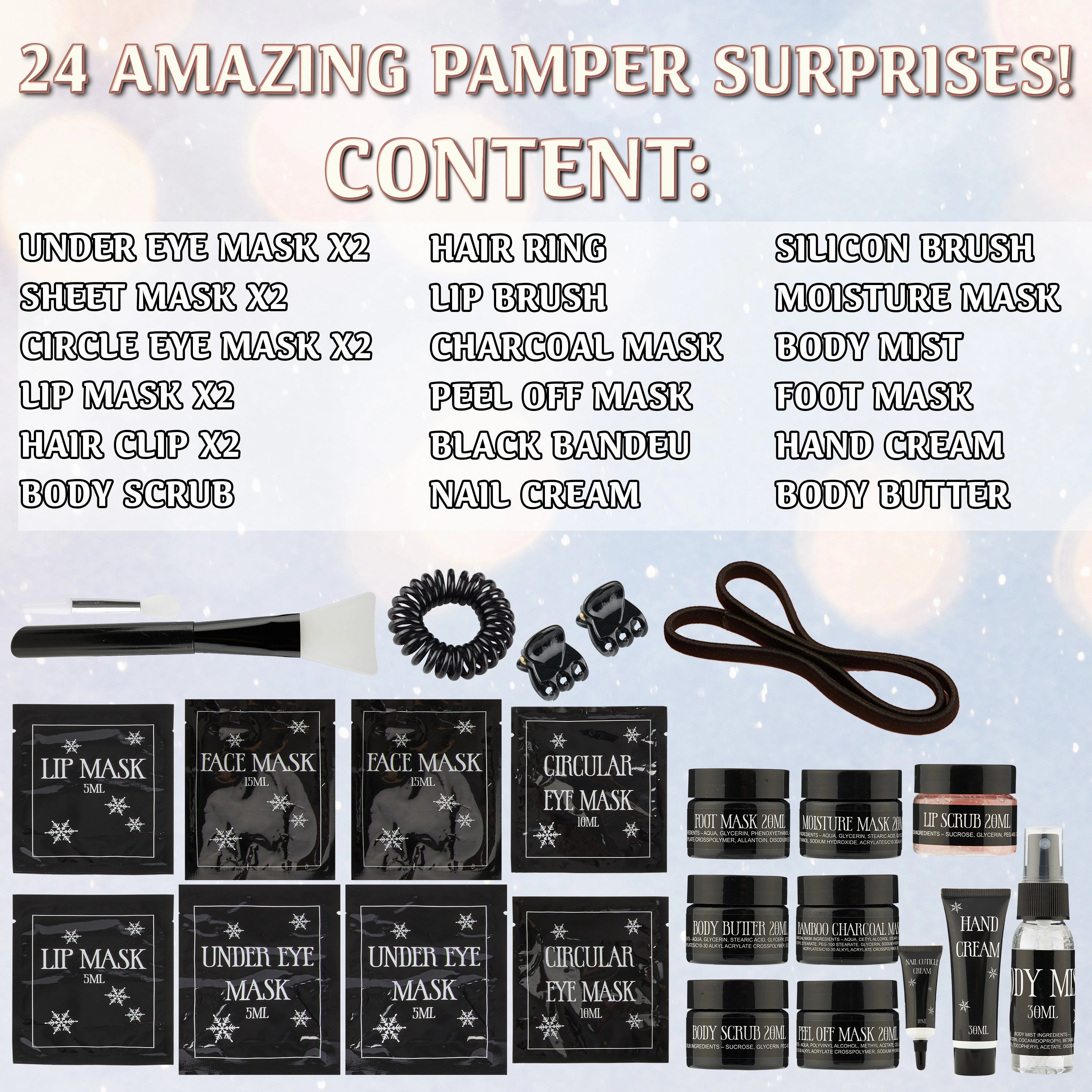 Beauty Advent Calendar 2025 for Women - Black/Gold