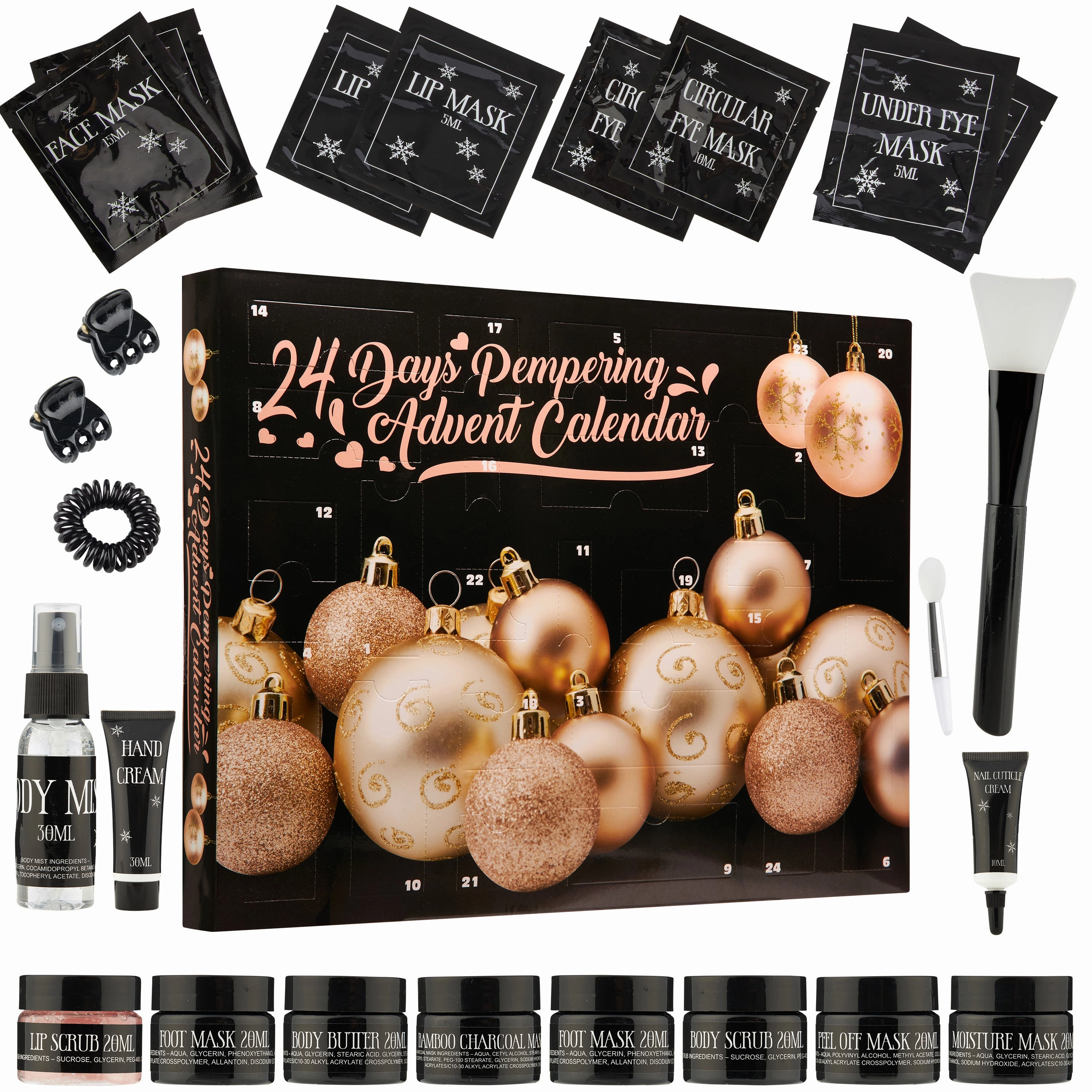 Beauty Advent Calendar 2025 for Women - Black/Gold