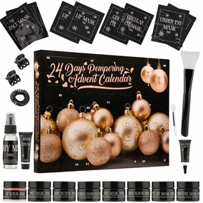 Beauty Advent Calendar 2025 for Women - Black/Gold