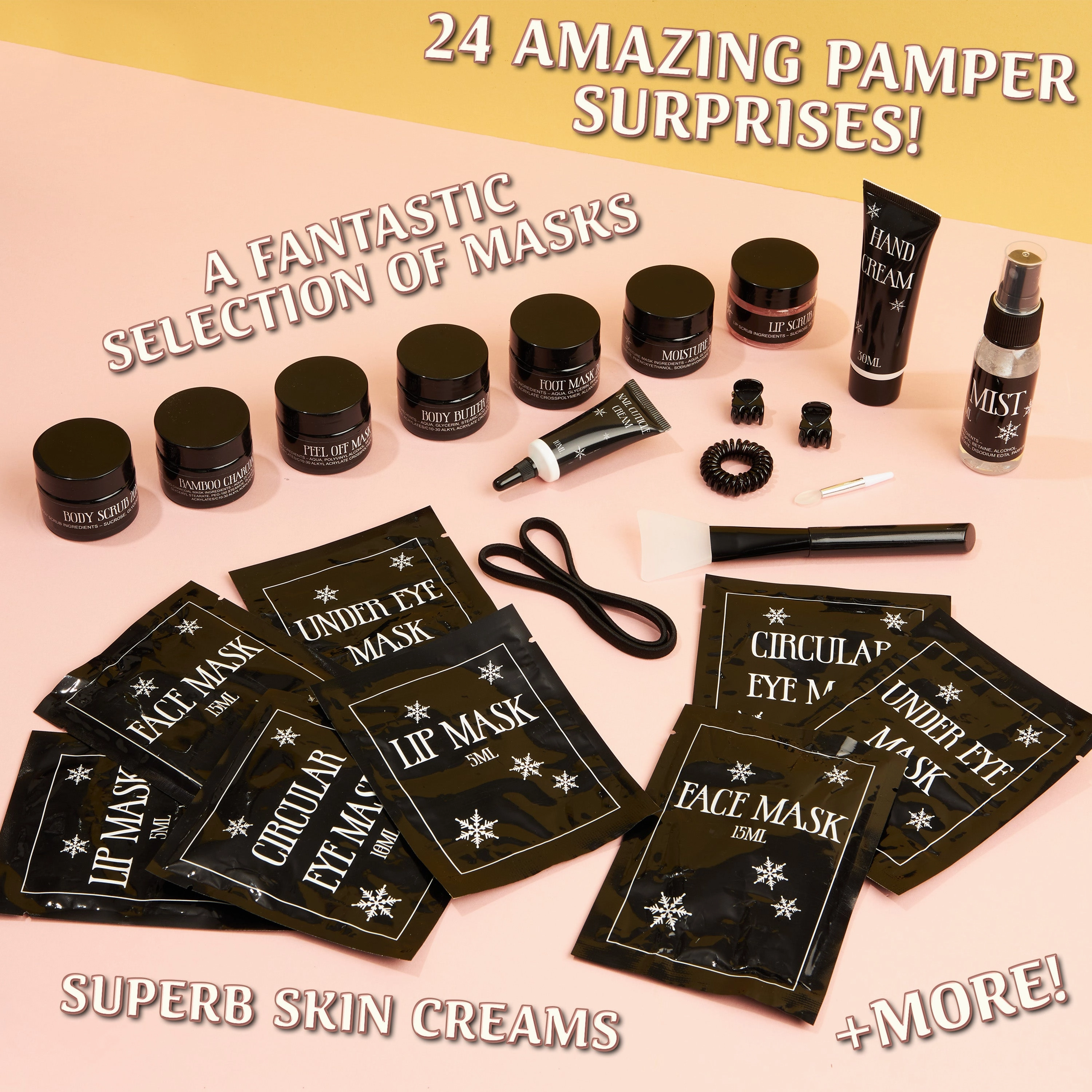 Beauty Advent Calendar 2025 for Women - Black/Gold
