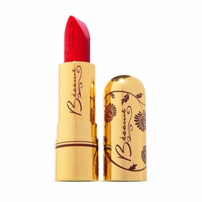 BESAME Wild Orchid Lipstick - 1952, Cool Fuchsia-Purple, Triple Pigmented, Satin Finish, Moisturizing with Vitamin E, Long-Wearing, Feather-Proof